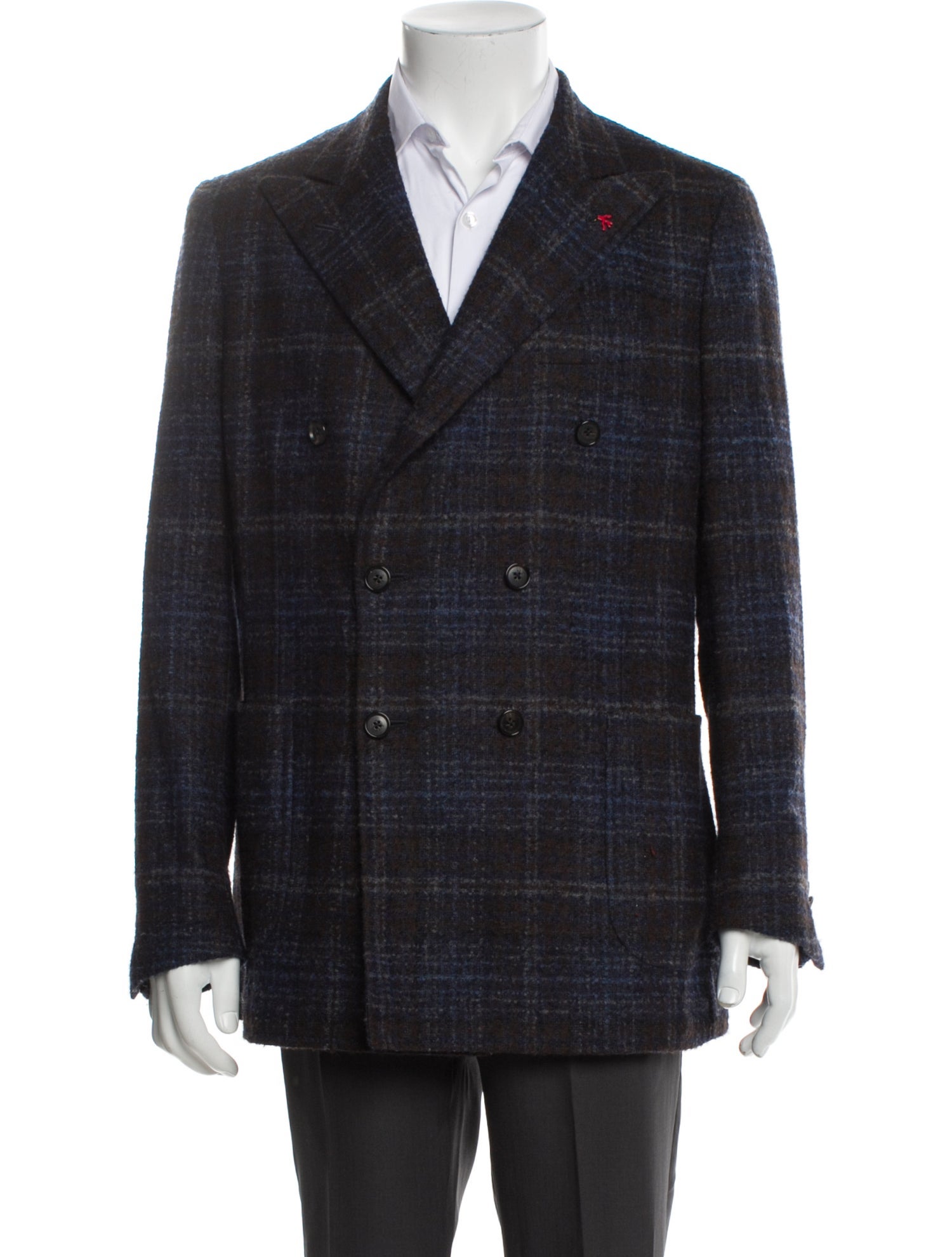 Isaia Plaid Print Sport Coat